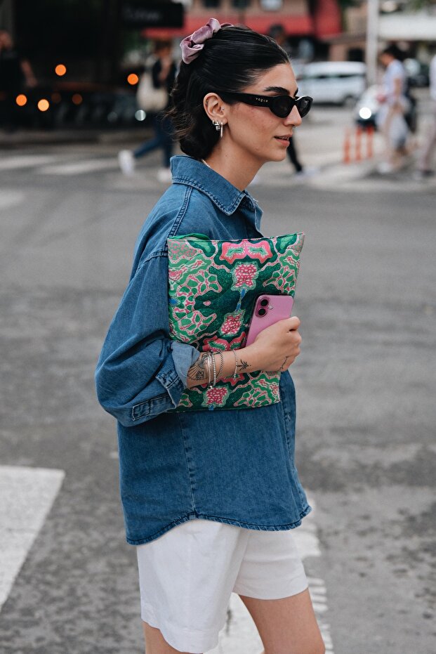 حقيبة كمبيوتر محمول/كمبيوتر لوحي منقوشة باللون الأخضر من Wolf&Rock مقاس 13 بوصة - 14 بوصة - 4