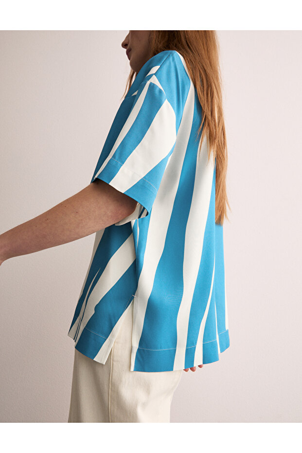 Çizgi Detaylı Bluz - 5