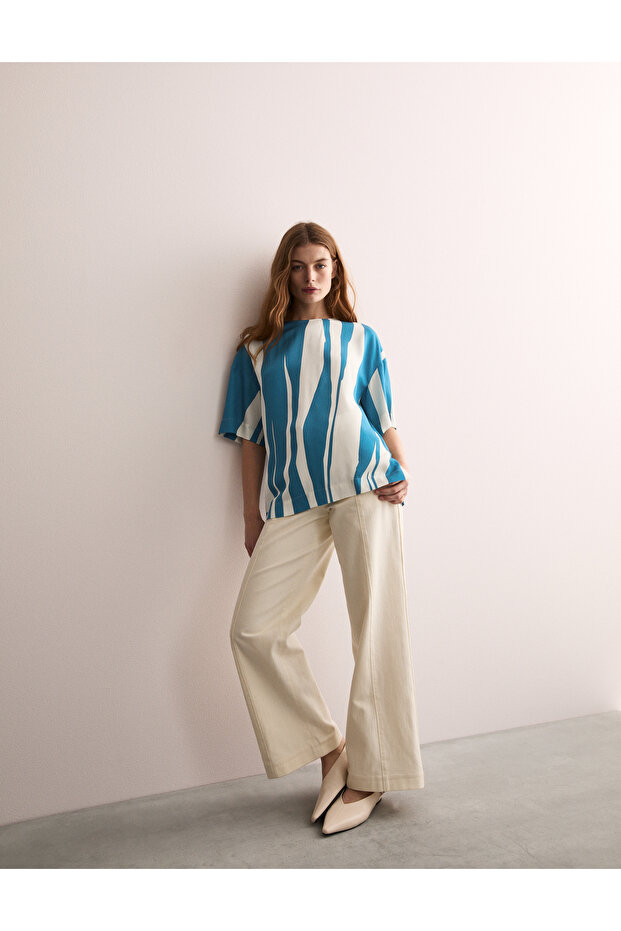 Çizgi Detaylı Bluz - 1