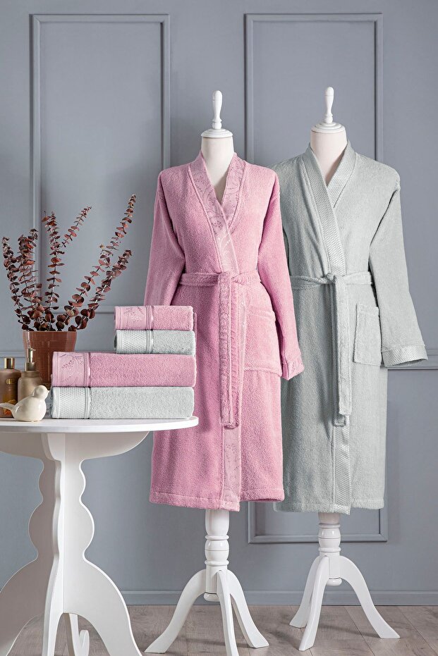 Ditsy Aile Seti (pembe-gri) - 2