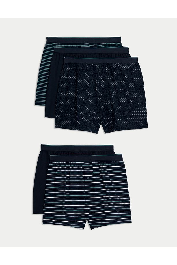 5'li Saf Pamuklu Cool & Fresh™ Boxer Seti - 1