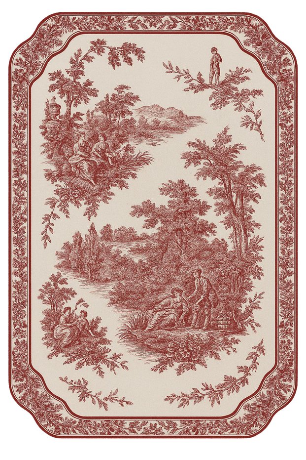 Série Vintage Patterned Red Themed Woven Base Modern Decorative Carpet Vintage06
