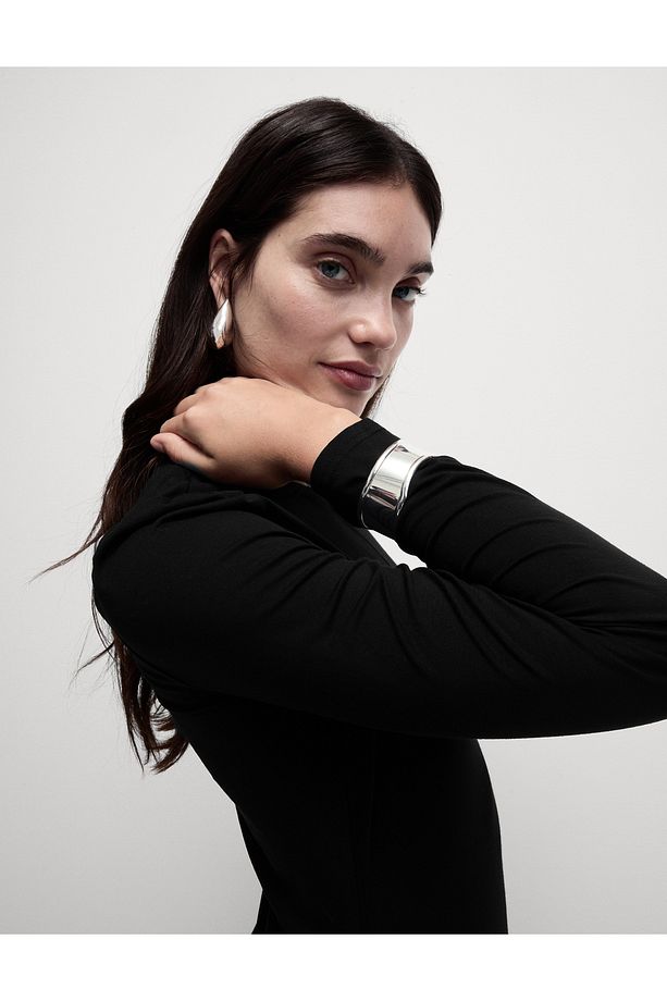 Jersey Midi Elbise - 3