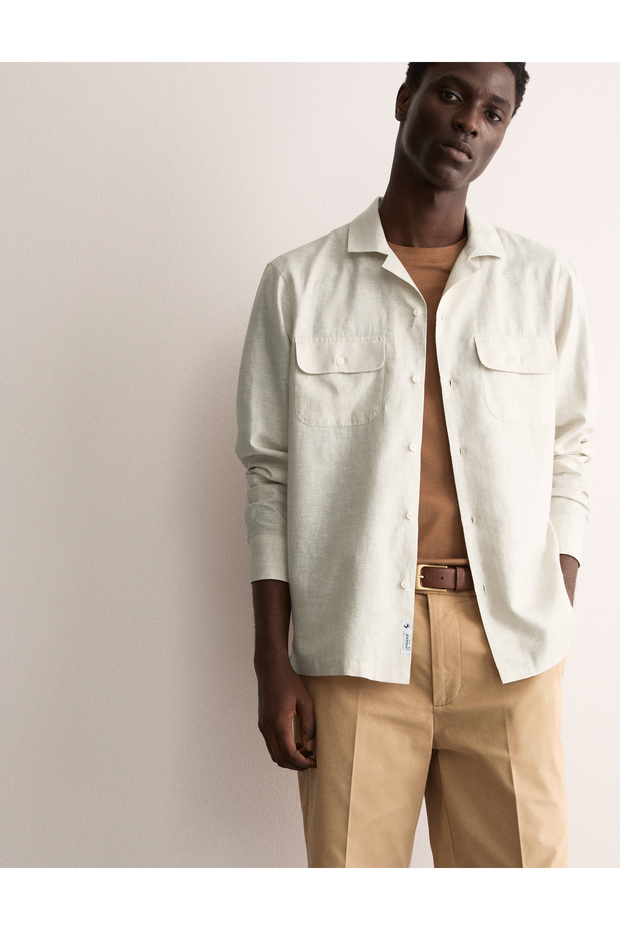 Keten Karışımlı Gömlek - 5