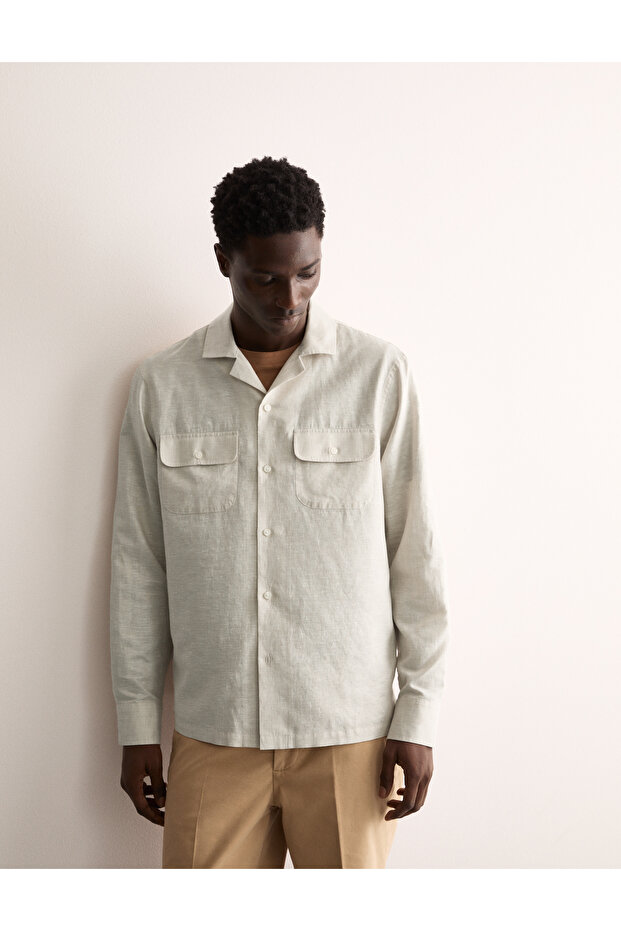 Keten Karışımlı Gömlek - 2