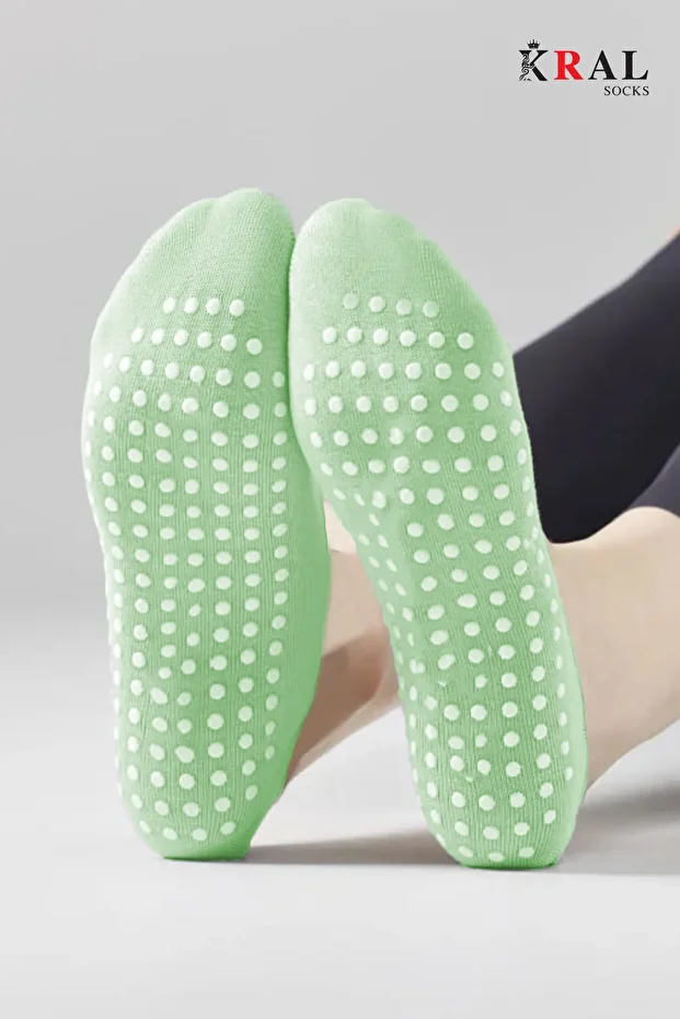 Bambu Pilates Çorabı Yoga ABS Kaydırmaz Taban Dans Bale Fitness Spor Çorabı - 7