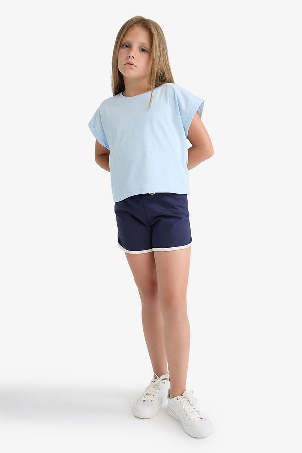 Kız Çocuk Beli Lastikli Basic Düz Şort B5164A825HS - 3