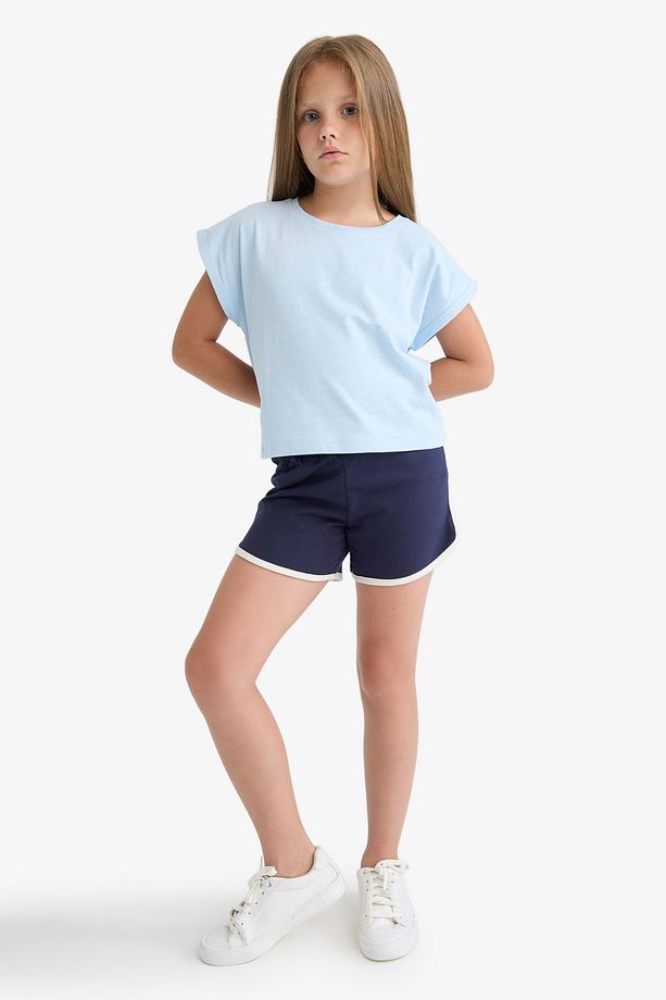 Kız Çocuk Beli Lastikli Basic Düz Şort B5164A825HS - 2