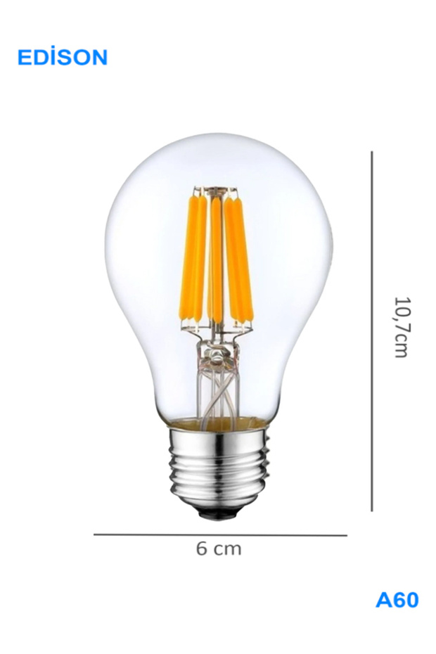 Rustik A60 Led Filament Ampul E27 Gün Işığı Aydınlatma Ampülü Led Ampül - 4