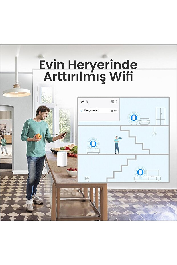 M1200 5ghz 867mbps, 2.4ghz 300mbps, 1 Port, 2xdbi Anten, Wi-fi Mesh Menzil Genişletici Router - 4