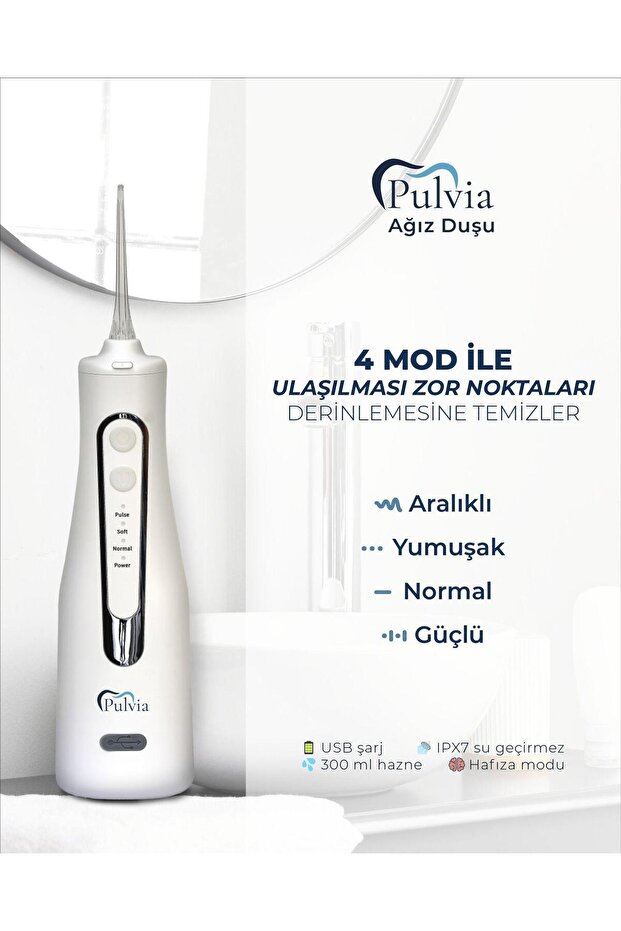 P600 Ağız Duşu Diş Duşu 4 Modlu & 4 Başlıklı Water Flosser - 5