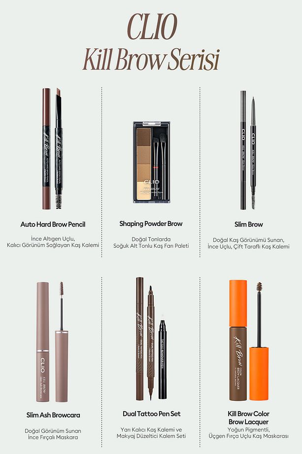 Ultra Ince Fırçalı, Yoğun Pigmentli Kaş Maskarası Kill Brow Slim Ash Browcara (02 LİGHT ASH) - 7