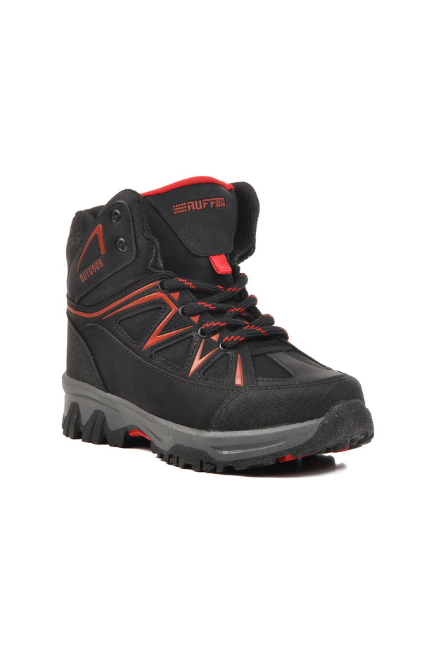 Black-Red Unisex Kids Outdoor Boots 2301 P
