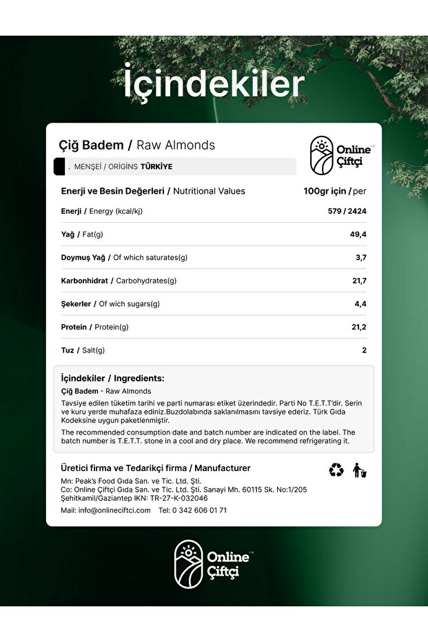 Çiğ Yerli Badem 1 kg - 4