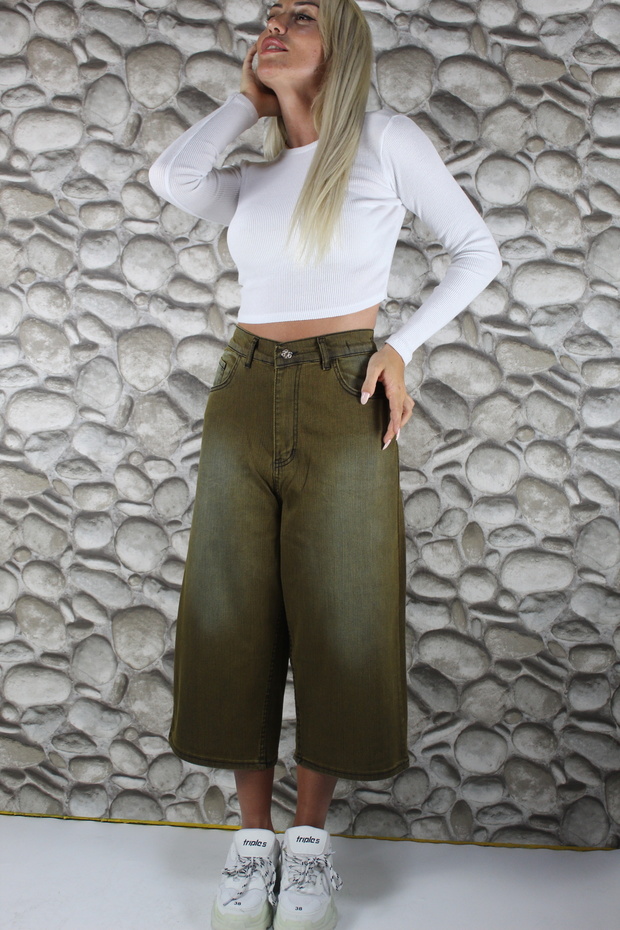 Likralı Yıkamalı Unisex Baggy Şortolon Şort - 1