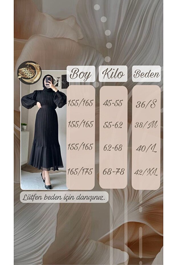 Piliseli Şifon Elbise - 7