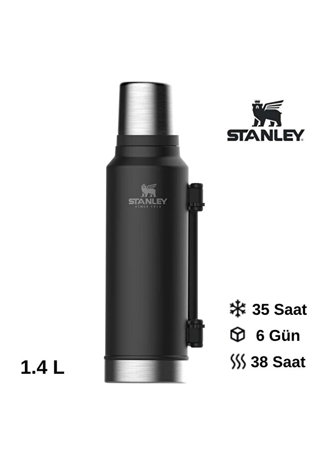 Legendary Classic Thermos 1.4L Matte Black Flask Black