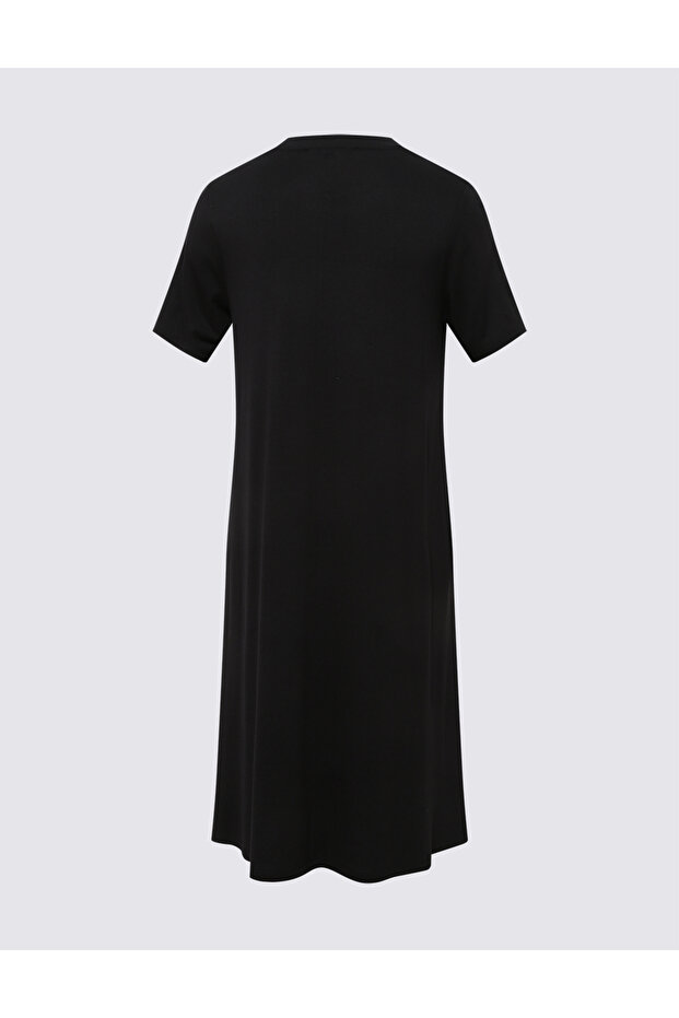 Kısa Kollu Mini Örme Elbise - 6