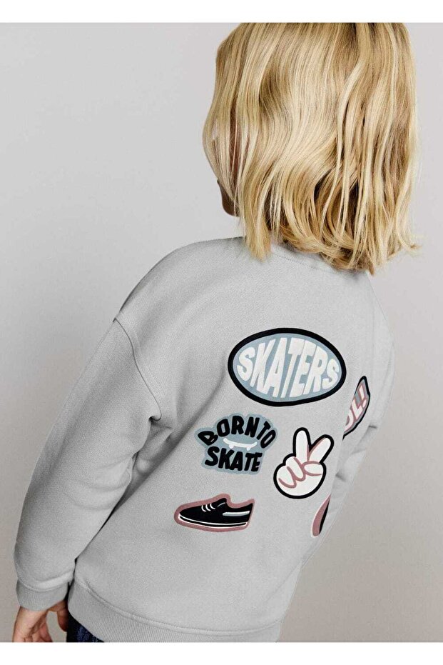 Pist baskılı sweatshirt - 5