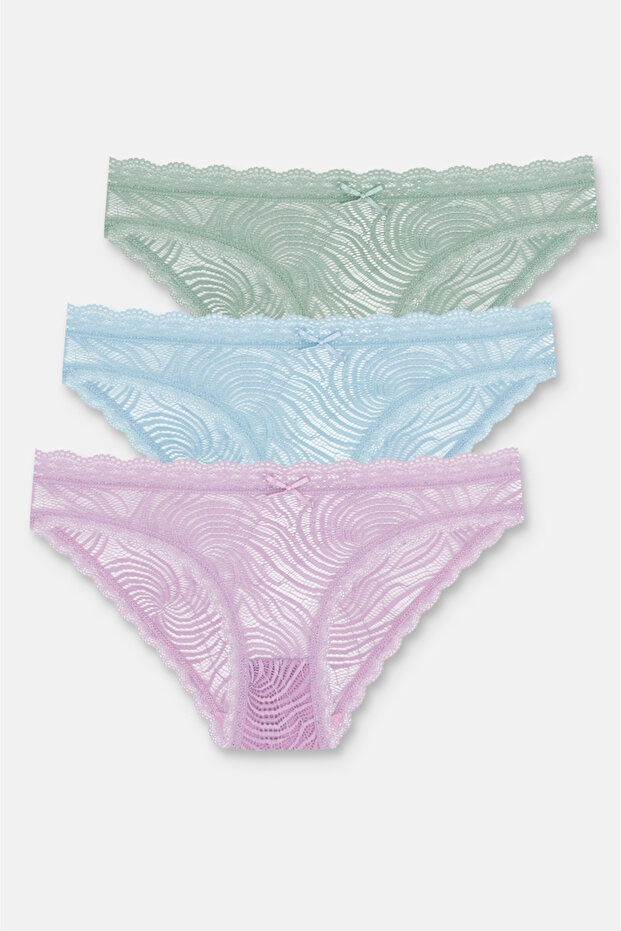 3-Piece Lace Regular Waist Slip Panties