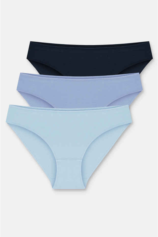 3'lü Pamuklu Basic Normal Bel Slip Külot - 1
