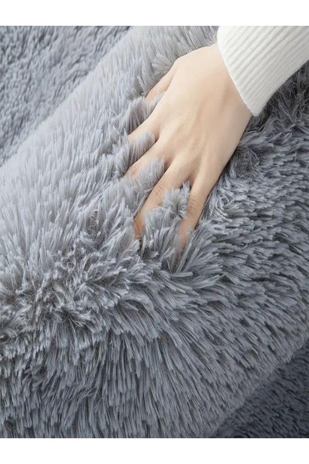 Kevline Yıkanabilir Kaymaz Taban Halı Puffy Peluş Halı Yolluk - 5