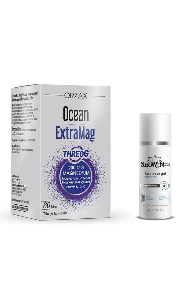 ExtraMag ThreoG (L-Treonat - Bisglisinat) Magnezyum Complex 60 Tablet + 100ml Yüz Temizleme Jeli - 1