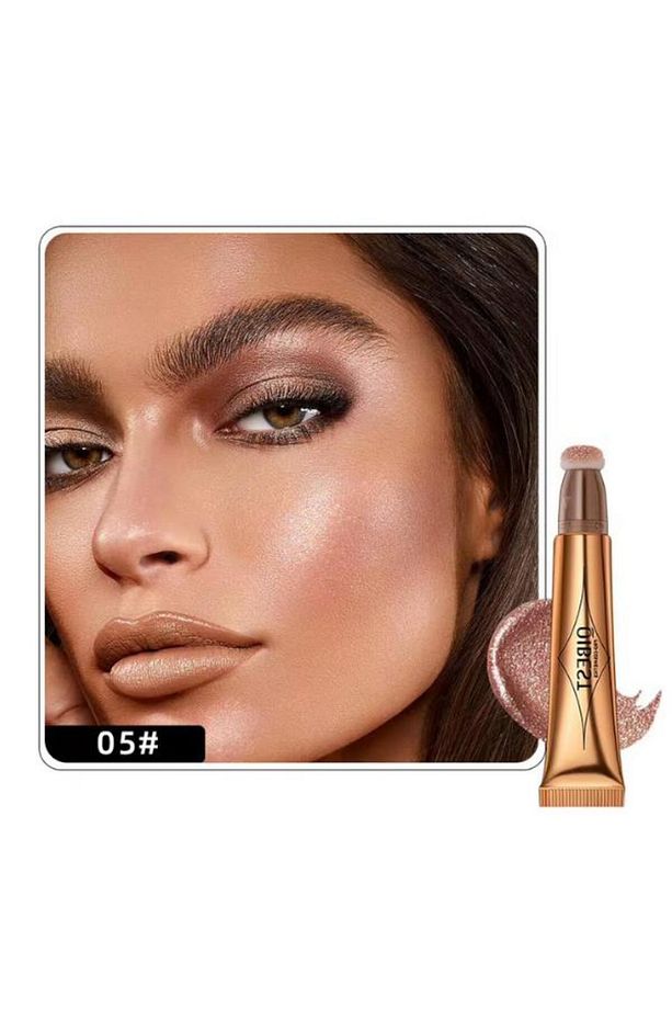 3'li Sünger Başlıklı Makyaj Seti (AYDINLATICI - ALLIK - BRONZER) - 3