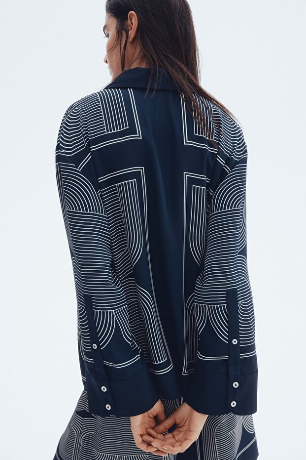 Oversize Gabardin Gömlek - 5