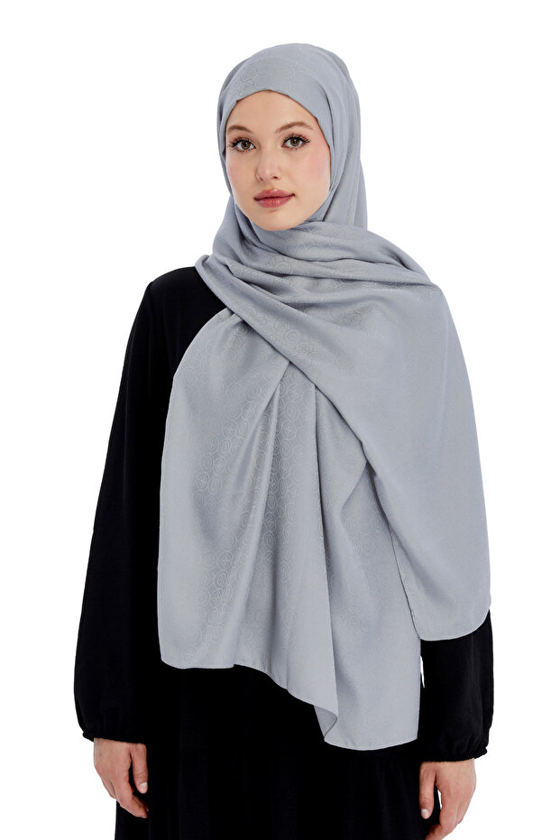 Monogram Star Pattern Shawl - Gray - 4