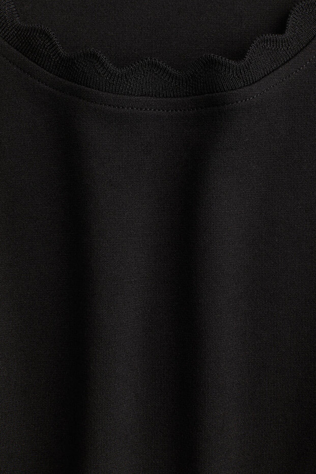 Dalgalı Kenarlı Jarse Elbise - 7