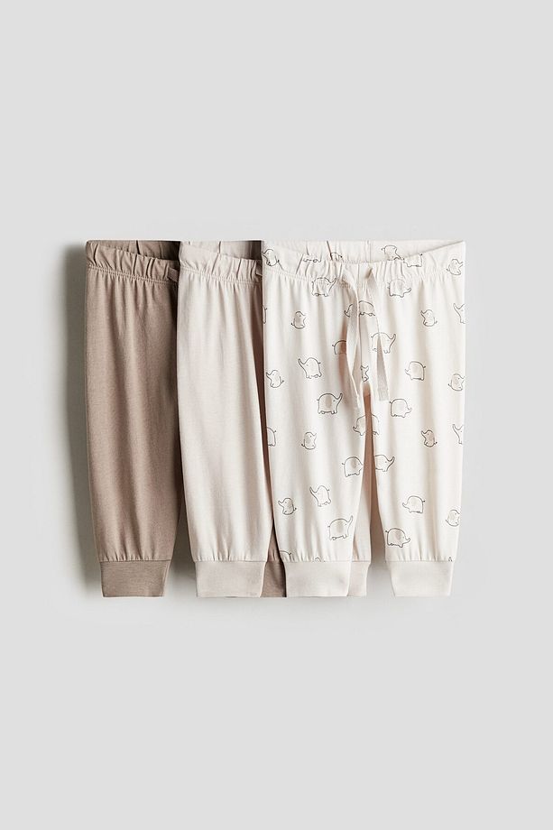 3’lü Pamuklu Jarse Jogger Pantolon - 1