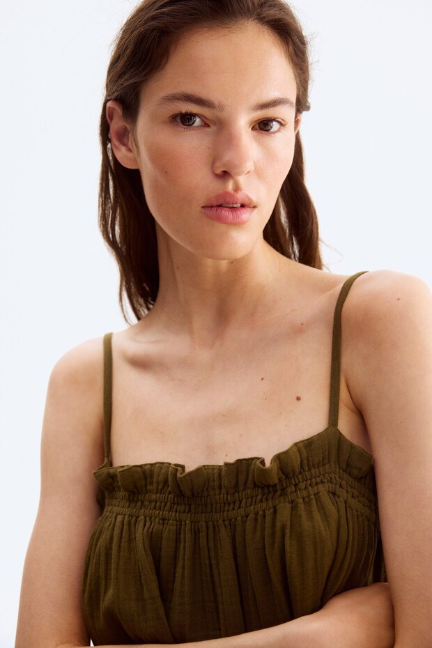 Askılı Muslin Elbise - 3