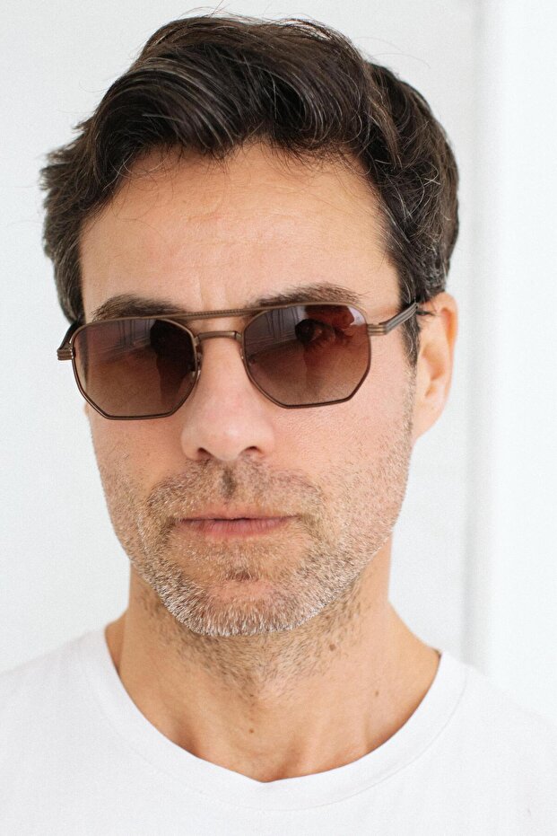 Gerda Bronze Brown Gradient Men's Sunglasses