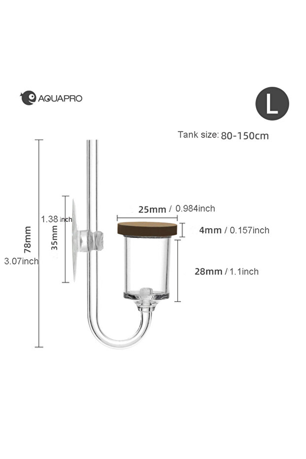 Short L Aquarium CO2 Diffuser Bubble Counter Mini Fish Tank Sprayer Cans Carbon Dioxide Accessories