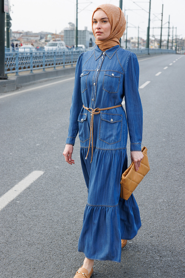 Kemerli Jean Elbise - 2