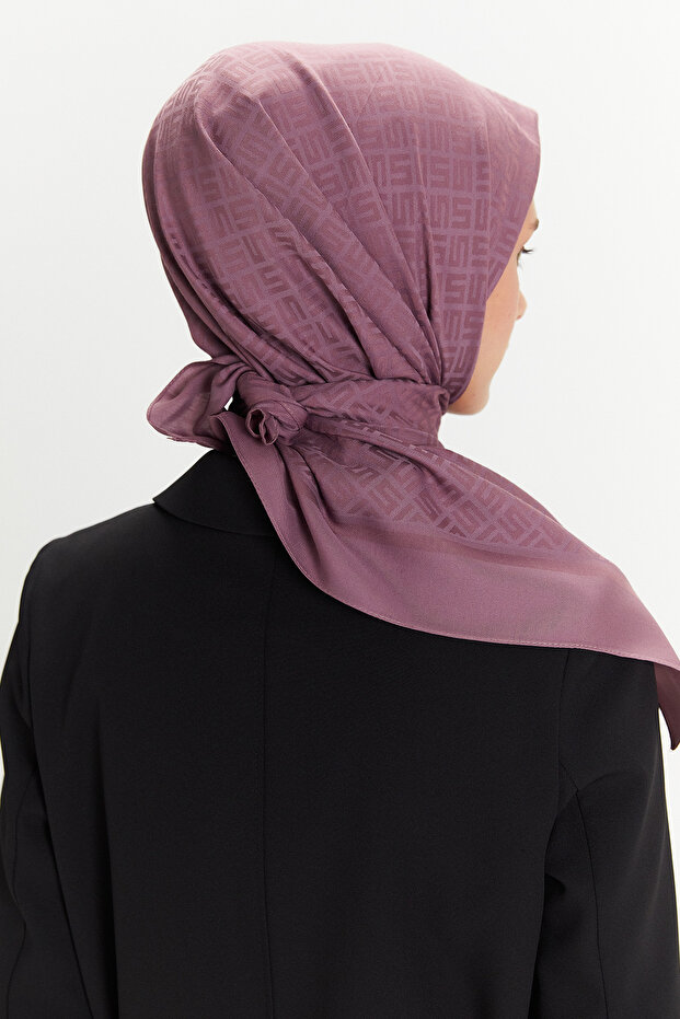 Logolu Çerçeveli Lyocell Eşarp - 5