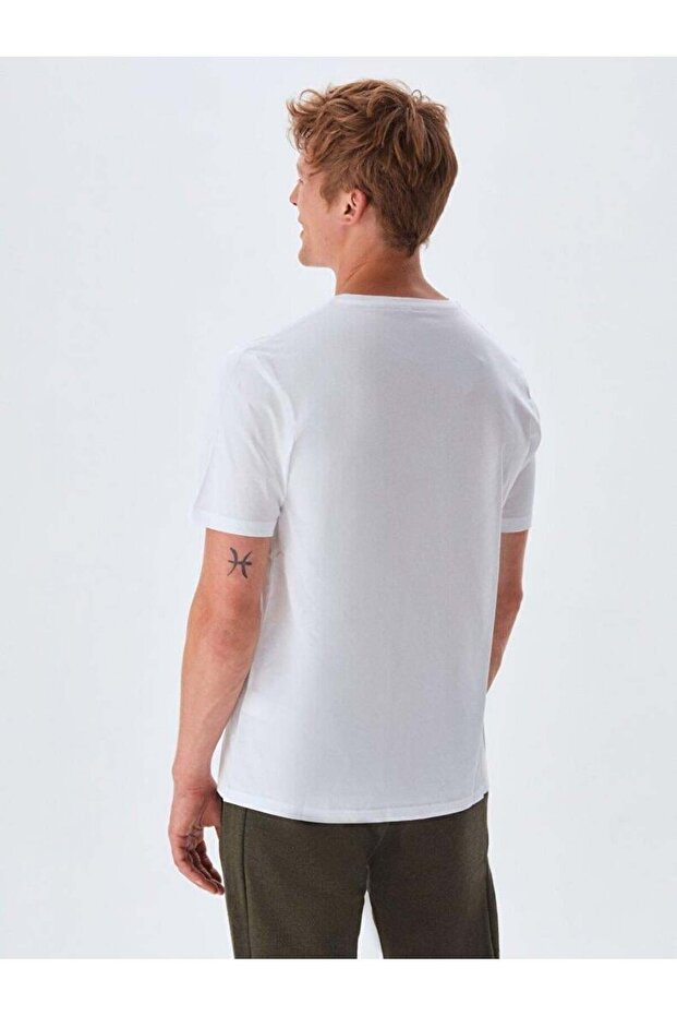 LADASA Logolu Erkek Kısa Kol T-shırt 1224841686089 - 3