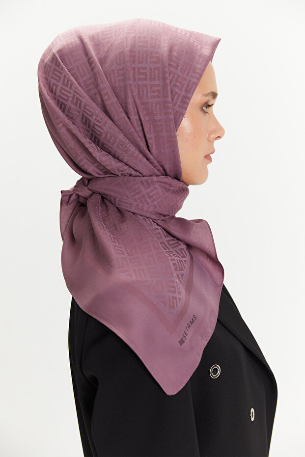 Logolu Çerçeveli Lyocell Eşarp - 3