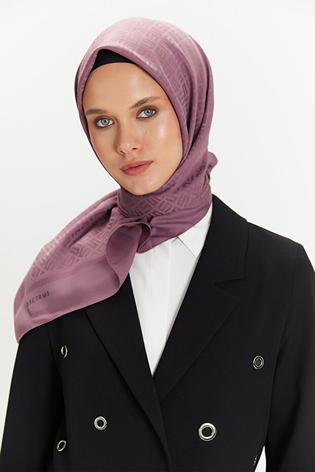 Logolu Çerçeveli Lyocell Eşarp - 2