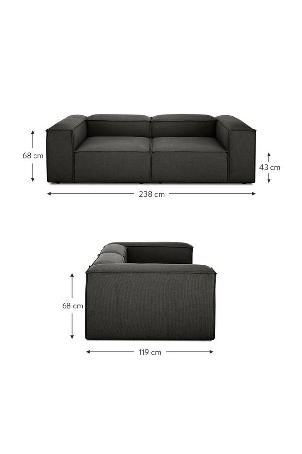 Relax Soft 2 Modül Koltuk (ANTRİSİT-KAHVE) Keten 650 - 5