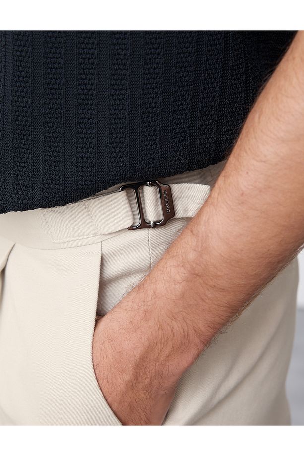 Keten Karışımlı Tek Pileli Smart Pantolon - 6
