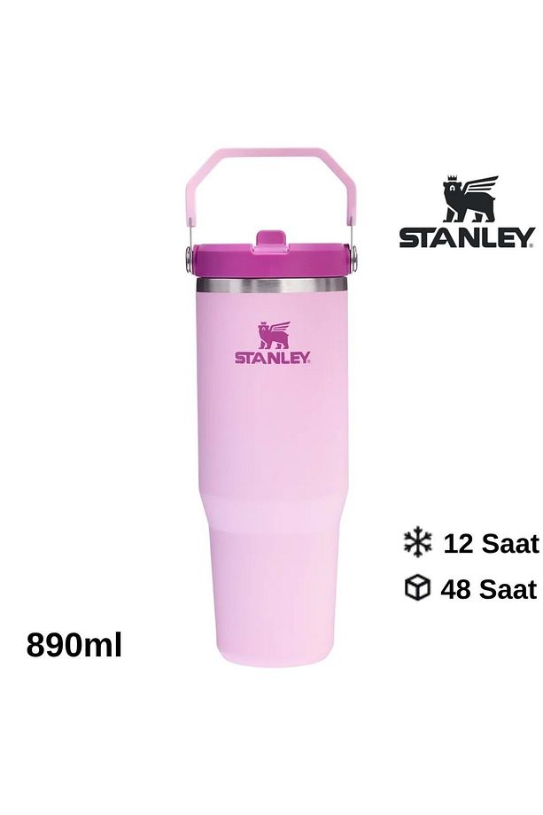 The IceFlow Flip Straw Pipetli Termos Bardak 0.89 LT Matara PEMBE - 1