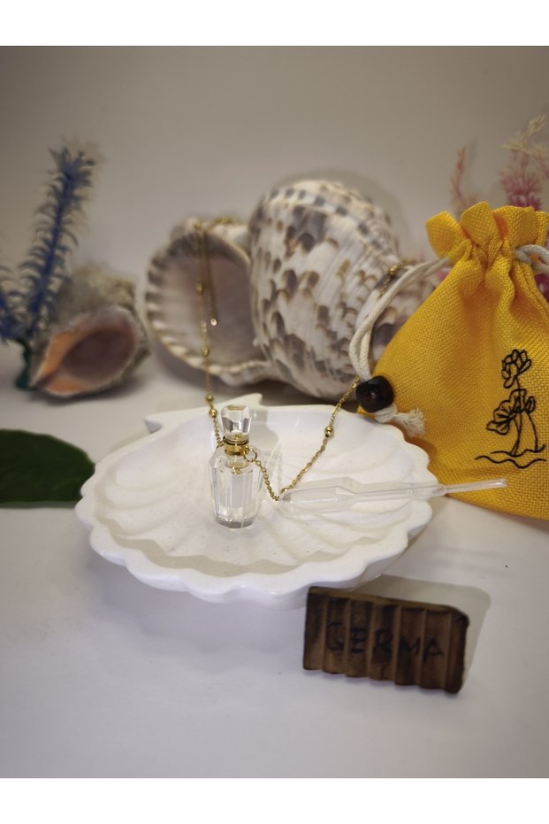 Natural Stone Bottle Necklace Perfume Bottle Necklace Special Dropper & Pouch Christmas New Year Gift