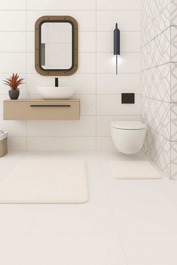 Bathroom Mat Flat Double Toilet Set 60X100 - 50X60, Soft Soft Key