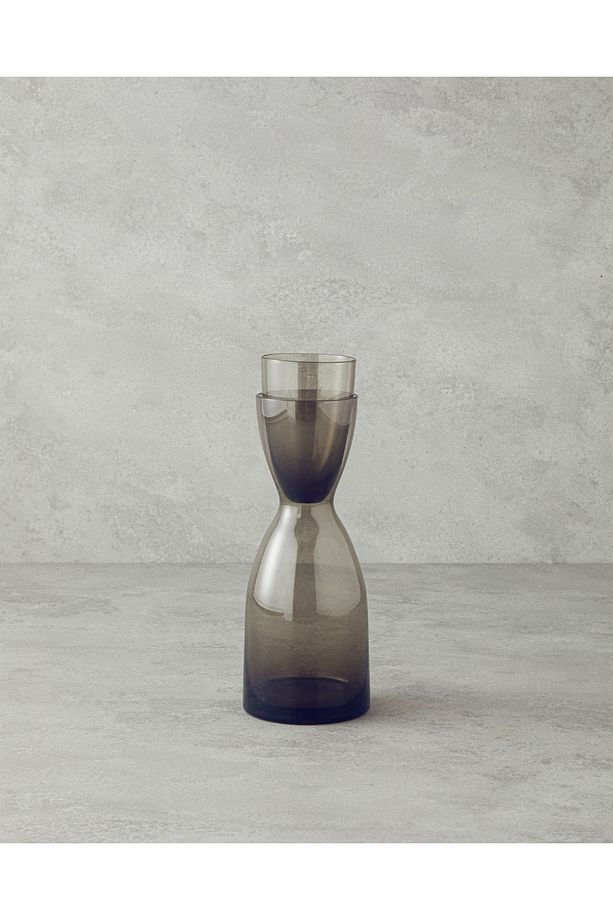 Nish Cam Başucu Sürahi 750 ml + 200 ml Antrasit - 1