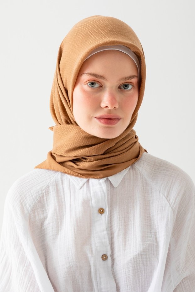 Soft Cotton Jacquard Scarf – Natural Textured, Lightweight and Breathable Fabric- Bamboo Cashew Scarf Soft Textured