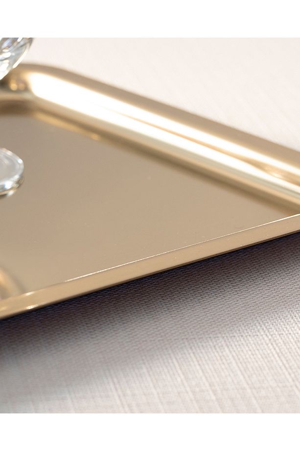 Shiny Metal Tepsi 32x22 Cm Gold - 2