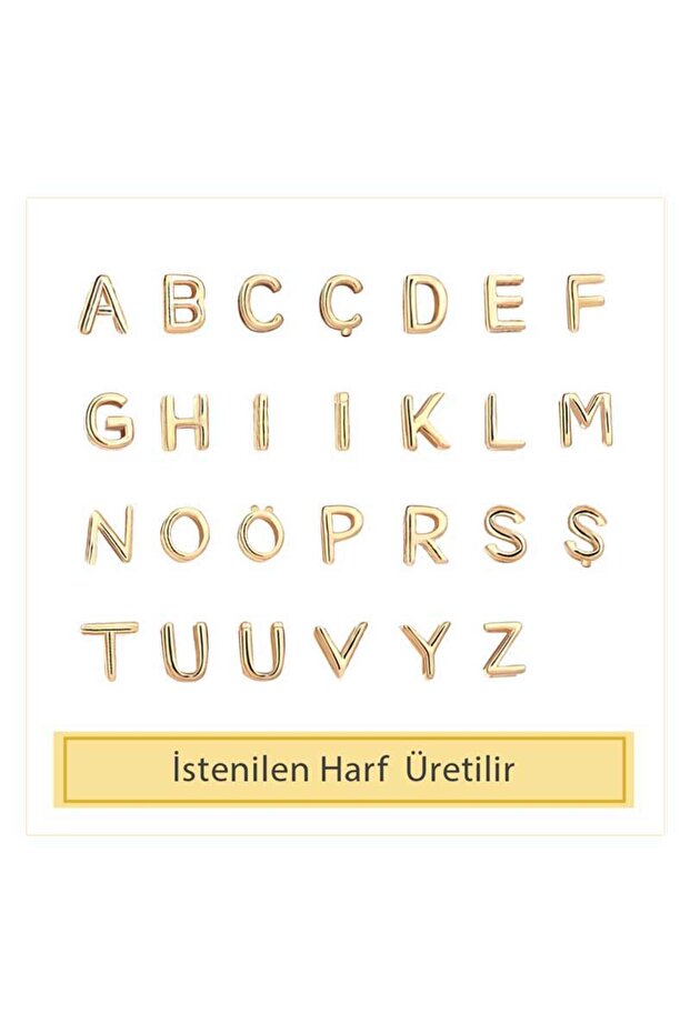 14 Ayar Altın E Harfli Bileklik - 3