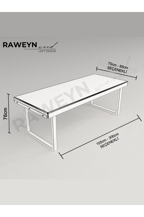 Raweyn Doğal Ahşap Yemek Masası-70-140-76 Cm-kare Profil Ayak - 4